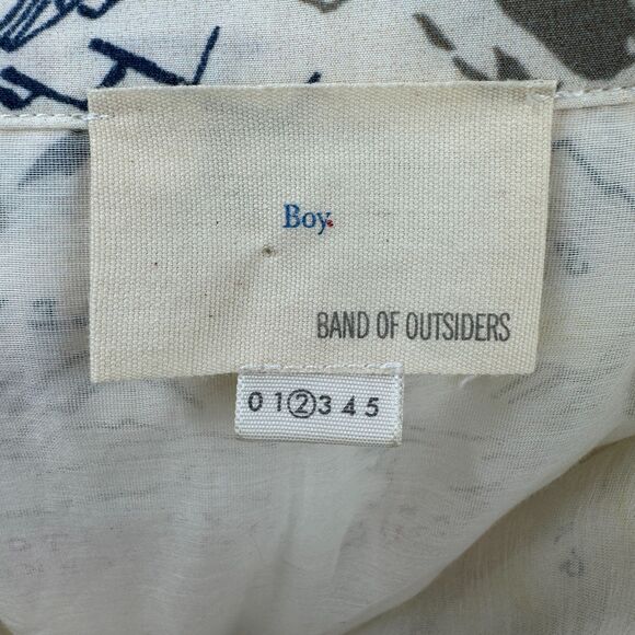 BAND OF OUTSIDERS Boy. Cream Yellow National Parks Map Silk Mini Skirt Size M 2 - Picture 5 of 6